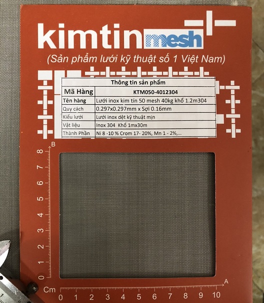 Lưới lọc Kim Tín 50 mesh khổ 1.2m 40kg 304